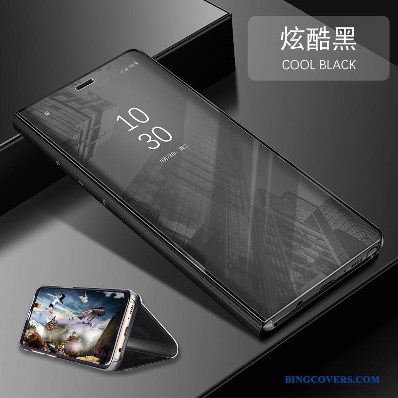 Huawei P10 Lite Etui Beskyttelse Lædertaske Alt Inklusive Blå Spejl Cover Anti-fald