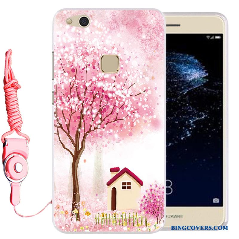 Huawei P10 Lite Mobiltelefon Hængende Ornamenter Beskyttelse Silikone Telefon Etui Ungdom Lyserød