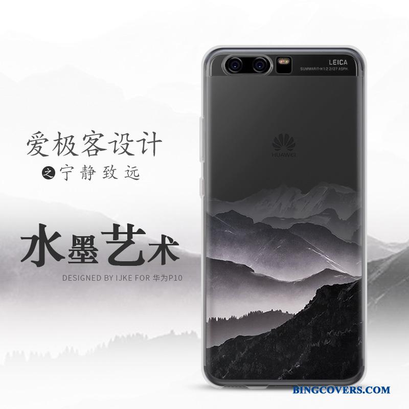 Huawei P10 Plus Anti-fald Cover Sort Beskyttelse Silikone Mobiltelefon Etui