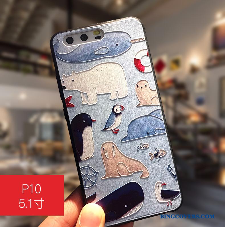 Huawei P10 Plus Blå Telefon Etui Kreativ Hængende Ornamenter Cover Anti-fald Beskyttelse