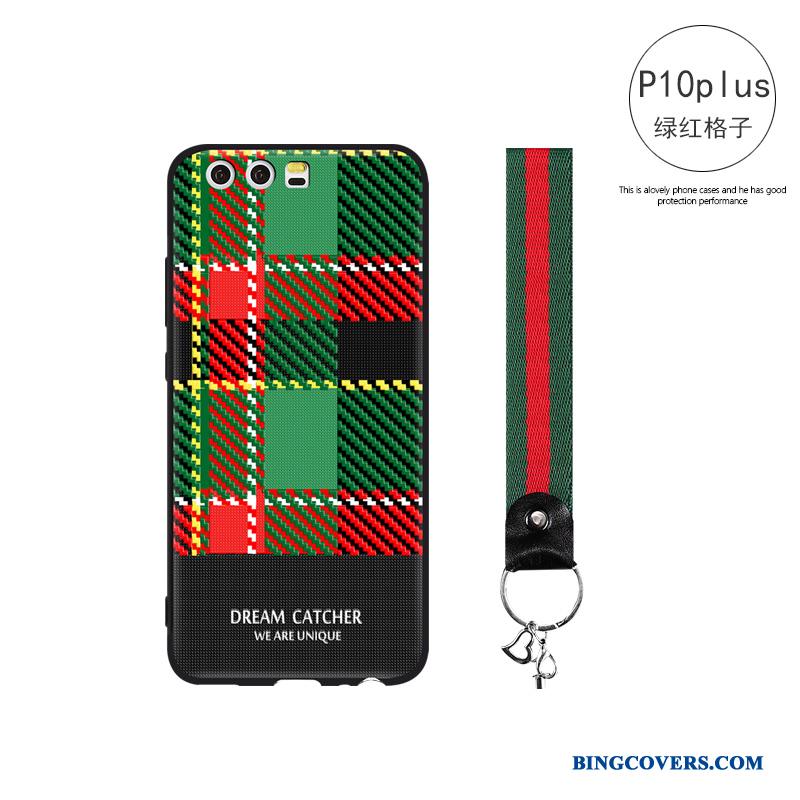 Huawei P10 Plus Blød Cover Etui Rød Ternede Anti-fald Mobiltelefon