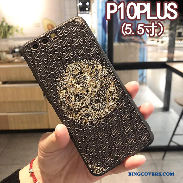 Huawei P10 Plus Dragon Gul Af Personlighed Anti-fald Kreativ Telefon Etui Cover
