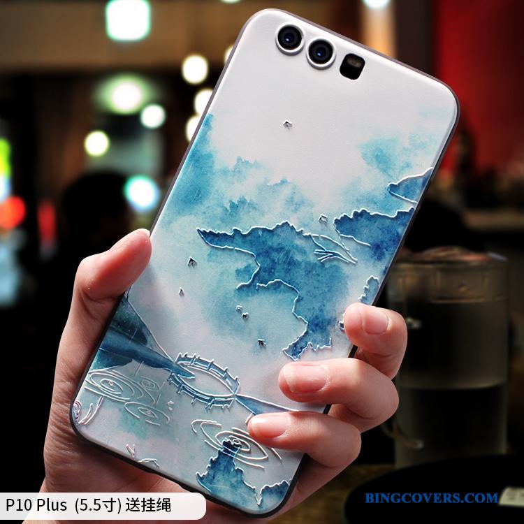 Huawei P10 Plus Etui Af Personlighed Kreativ Lyserød Anti-fald Kinesisk Stil Blød Tynd