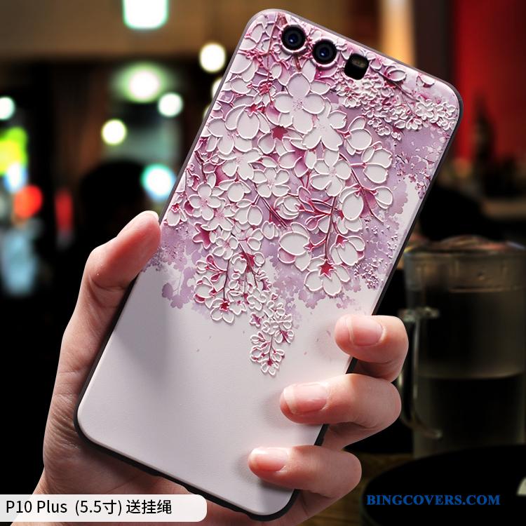 Huawei P10 Plus Etui Af Personlighed Kreativ Lyserød Anti-fald Kinesisk Stil Blød Tynd