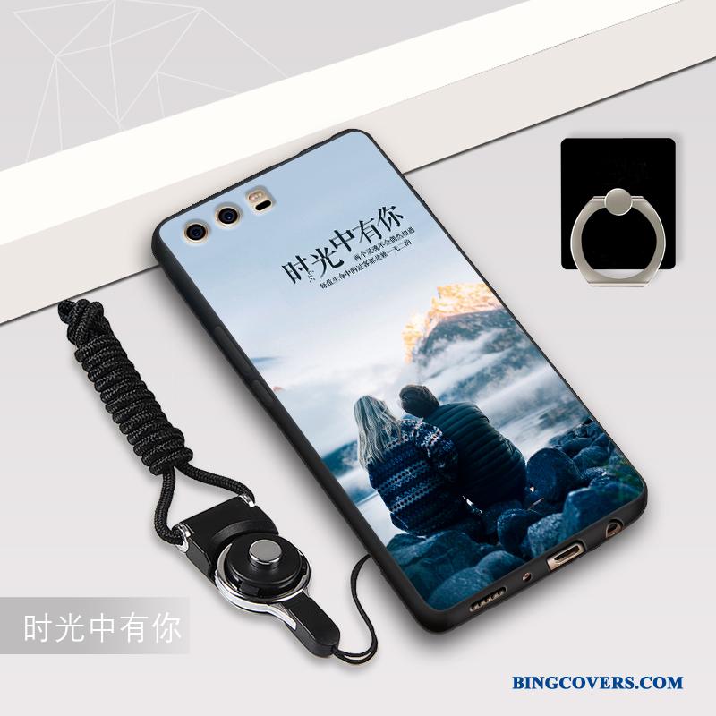 Huawei P10 Plus Etui Anti-fald Silikone Cover Blå Af Personlighed Blød Beskyttelse