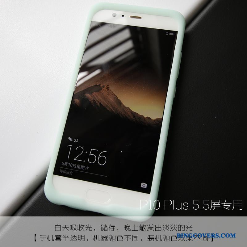 Huawei P10 Plus Etui Grøn Læder Blød Telefon Anti-fald Mønster