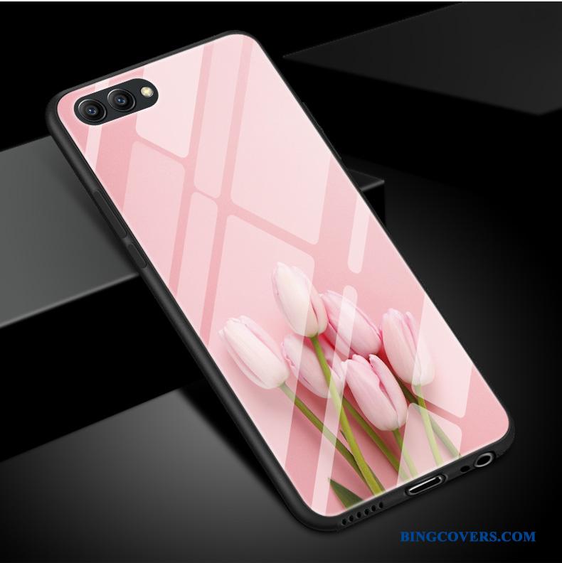Huawei P10 Plus Hvid Kunst Glas Telefon Etui Blomster Frisk Rose