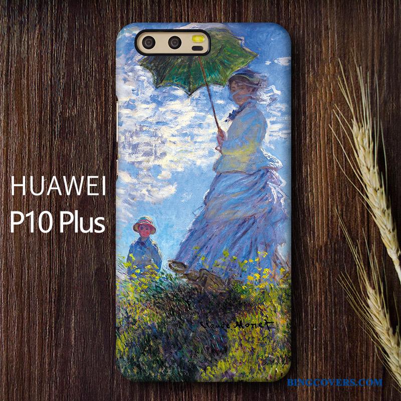 Huawei P10 Plus Hård Vintage Cover Telefon Etui Nubuck Kunst Mobiltelefon