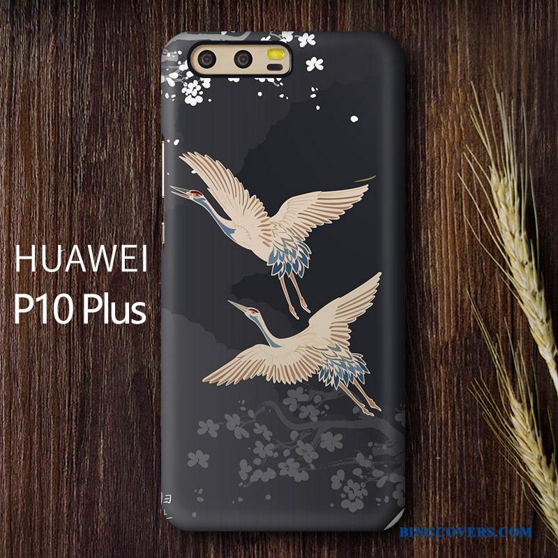 Huawei P10 Plus Kran Anti-fald Kinesisk Stil Hård Etui Tilpas Telefon