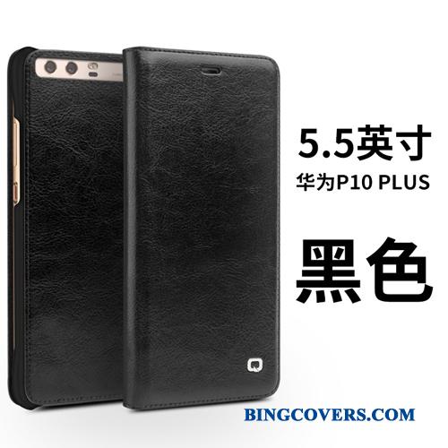 Huawei P10 Plus Lædertaske Beskyttelse Mobiltelefon Sort Telefon Etui Cover Folio