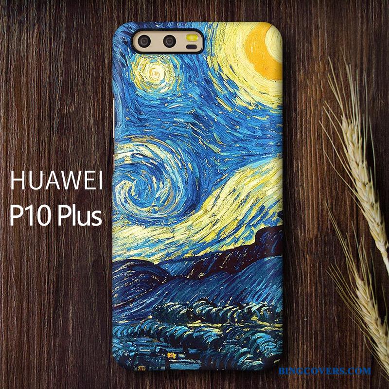 Huawei P10 Plus Nubuck Kreativ Kunst Telefon Etui Tasker Høj Grøn