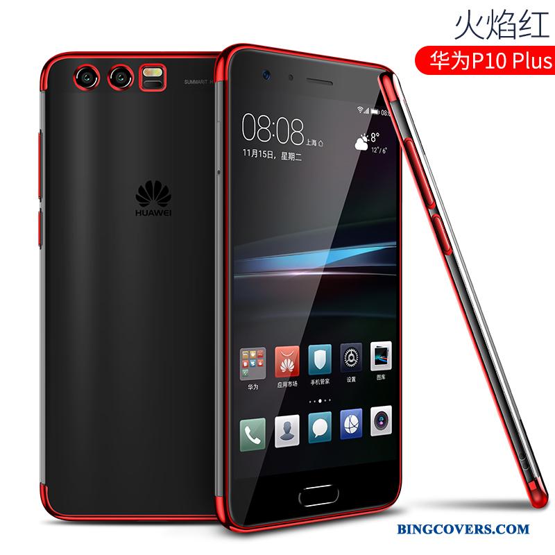 Huawei P10 Plus Silikone Anti-fald Cover Gennemsigtig Af Personlighed Blå Telefon Etui