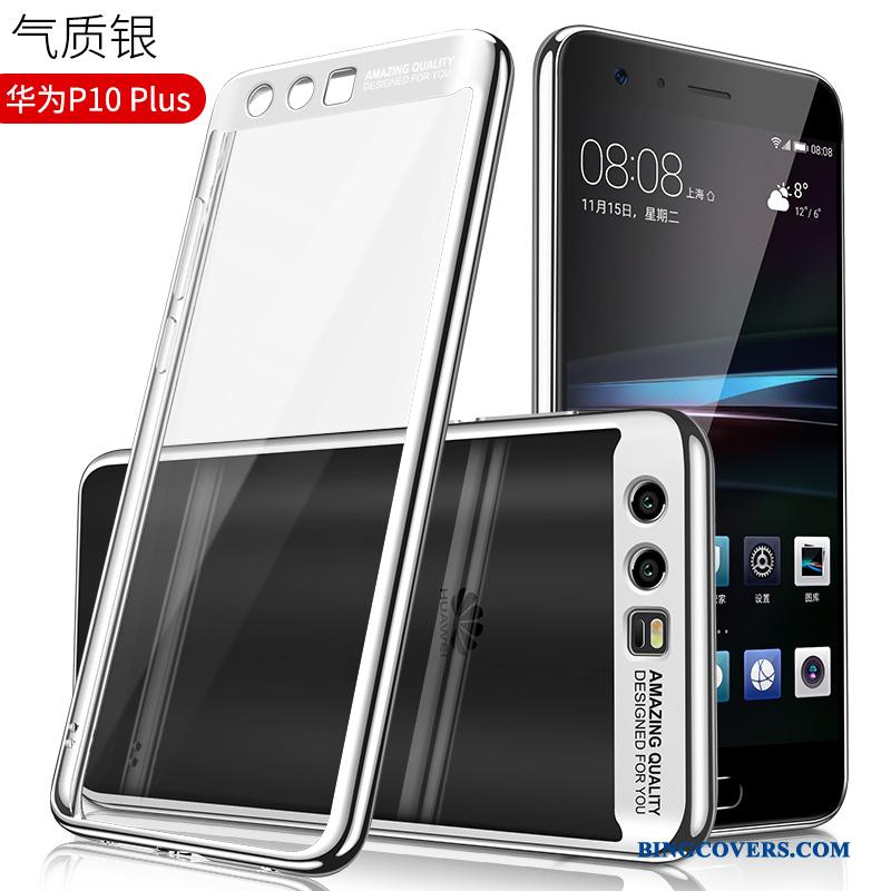 Huawei P10 Plus Silikone Anti-fald Cover Gennemsigtig Af Personlighed Blå Telefon Etui