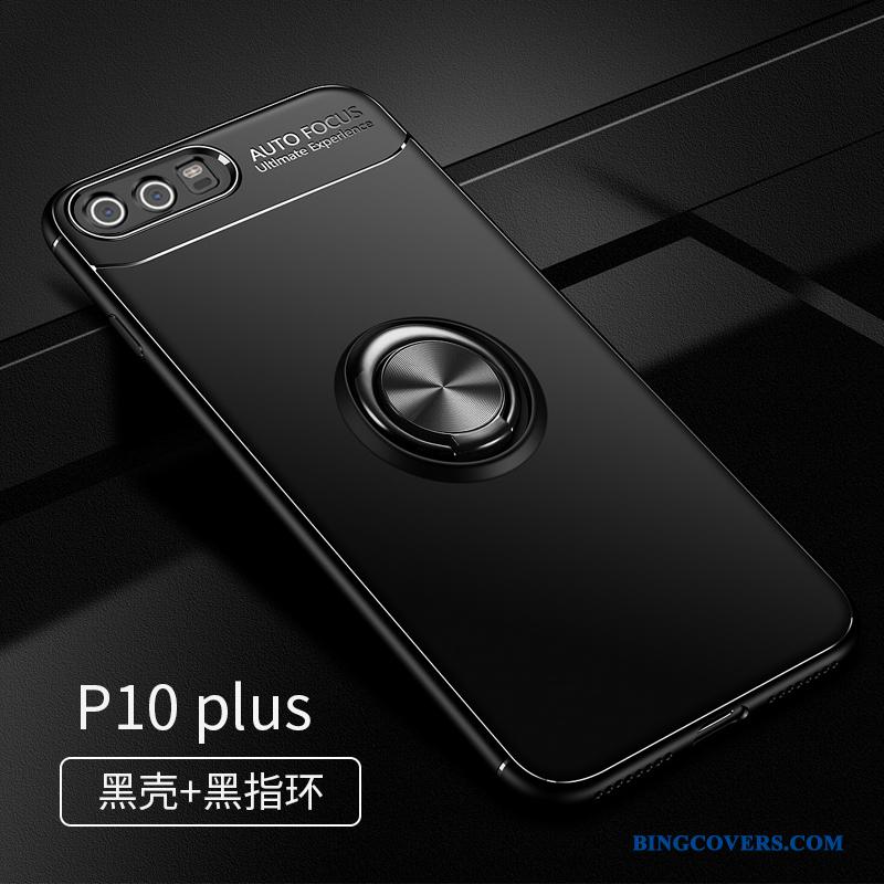 Huawei P10 Plus Support Telefon Etui Silikone Blød Cover Sort Beskyttelse