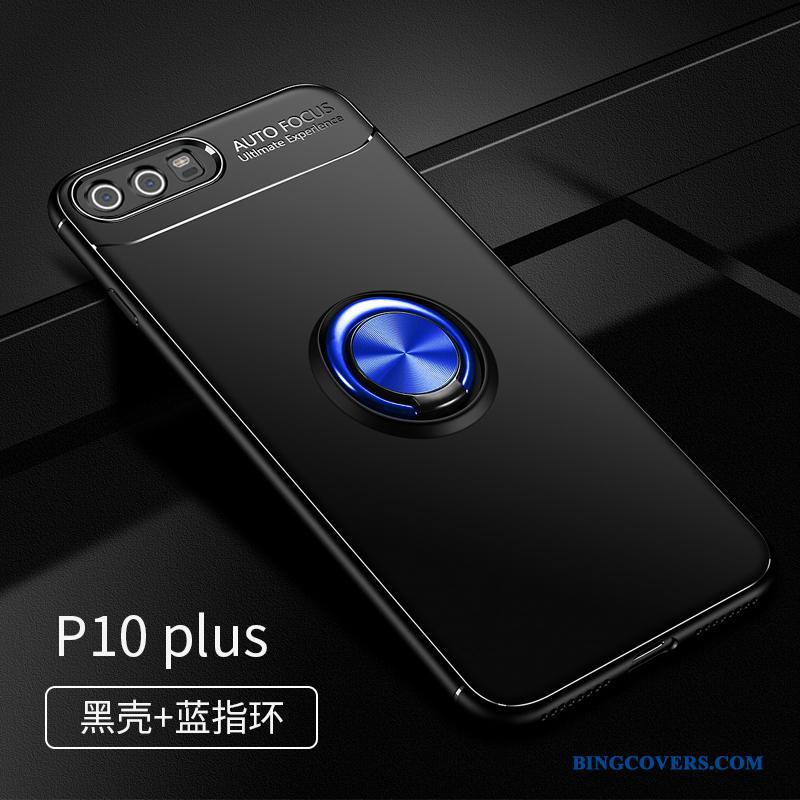 Huawei P10 Plus Support Telefon Etui Silikone Blød Cover Sort Beskyttelse