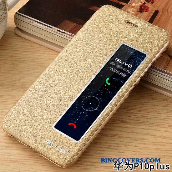 Huawei P10 Plus Telefon Etui Anti-fald Folio Lædertaske Beskyttelse