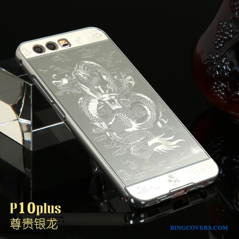 Huawei P10 Plus Telefon Etui Cover Dragon Alt Inklusive Metal Beskyttelse Guld