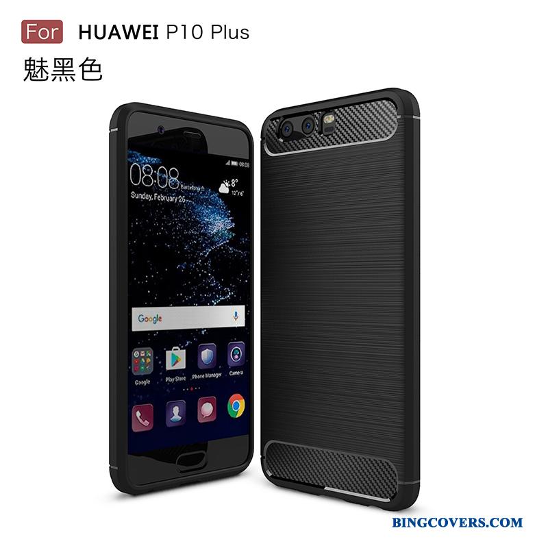 Huawei P10 Plus Telefon Etui Nubuck Beskyttelse Fiber Blød Anti-fald Silikone