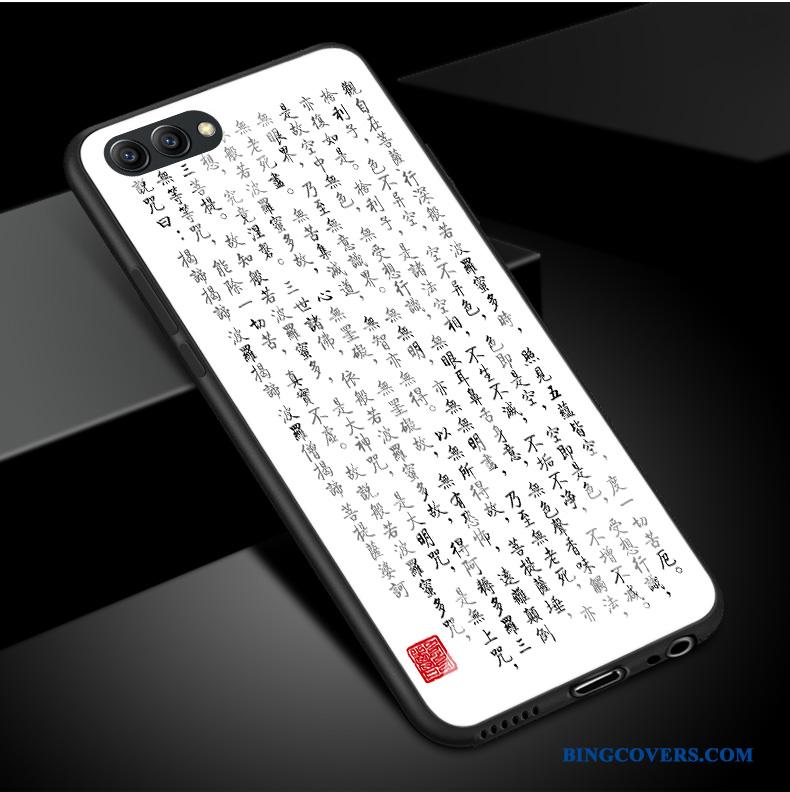 Huawei P10 Silikone Kunst Glas Lilla Telefon Etui Hjerte Buddha