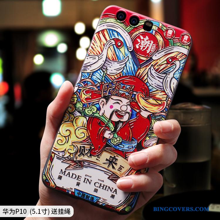 Huawei P10 Telefon Etui Af Personlighed Kreativ Blød Farve Silikone Kinesisk Stil