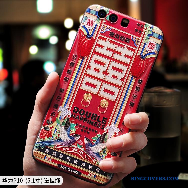 Huawei P10 Telefon Etui Af Personlighed Kreativ Blød Farve Silikone Kinesisk Stil