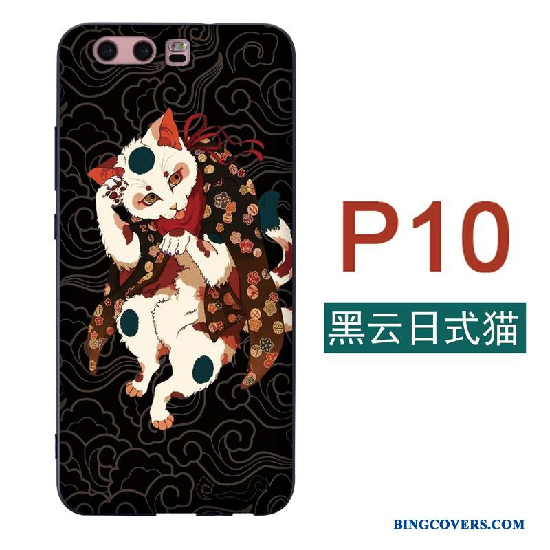 Huawei P10 Vind Telefon Etui Silikone Japansk Cover Cherry Grøn