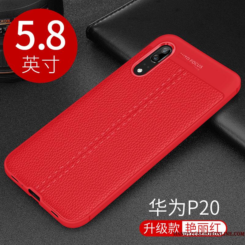 Huawei P20 Anti-fald Silikone Ny Alt Inklusive Blød Telefon Etui Rød