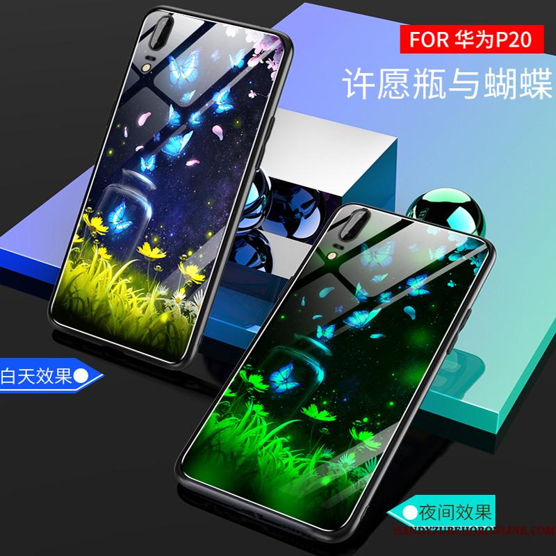 Huawei P20 Beskyttelse Glas Lyser Alt Inklusive Telefon Etui Silikone Kreativ