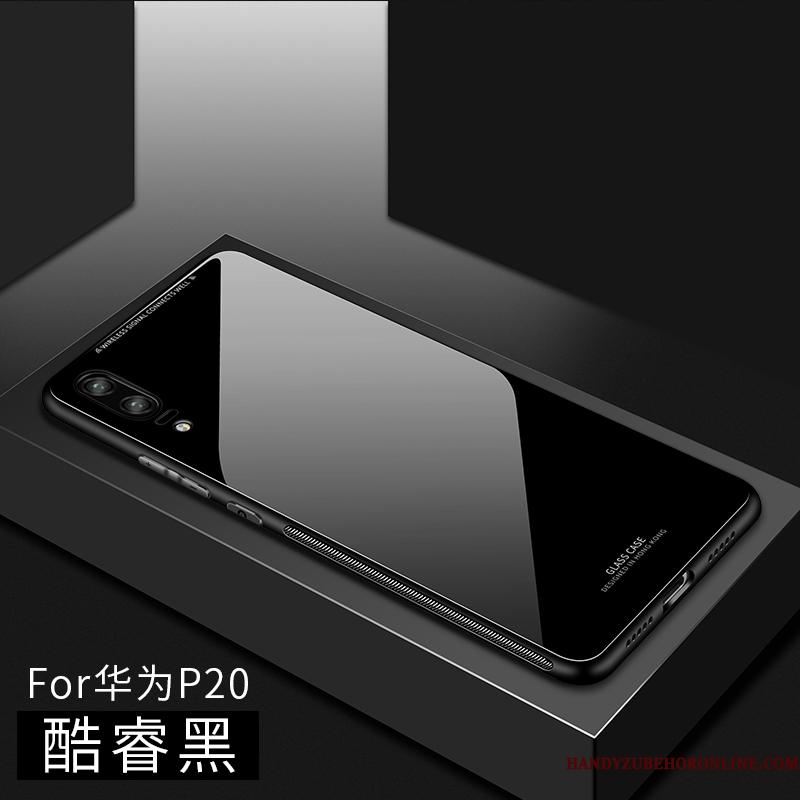Huawei P20 Cover Glas Silikone Telefon Etui Beskyttelse Tynd Af Personlighed