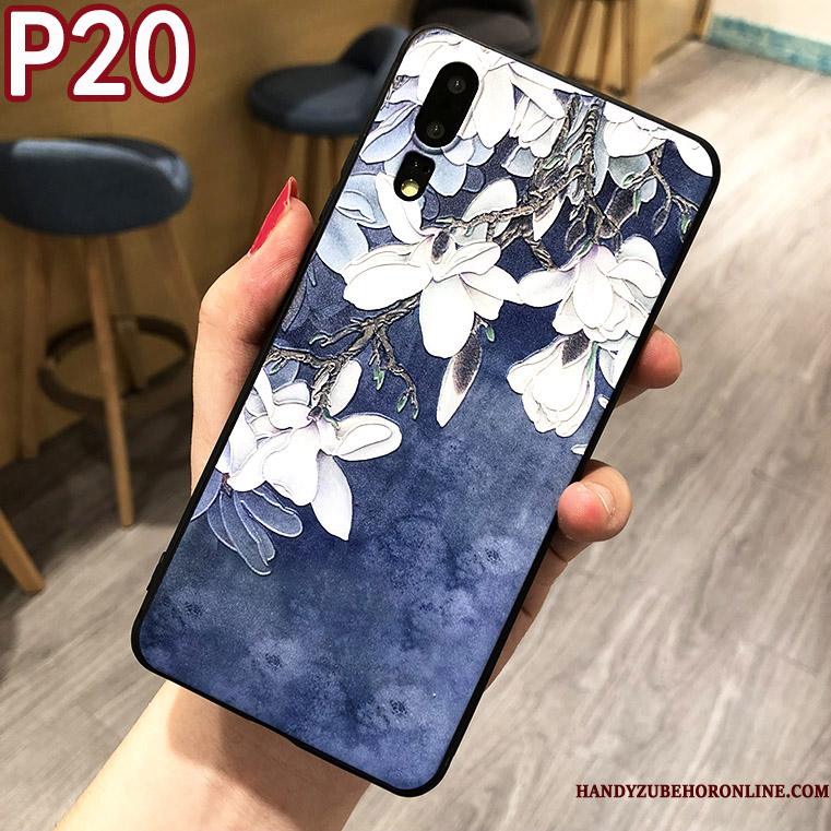 Huawei P20 Hængende Ornamenter Kreativ Blå Cover Telefon Etui Trend Alt Inklusive