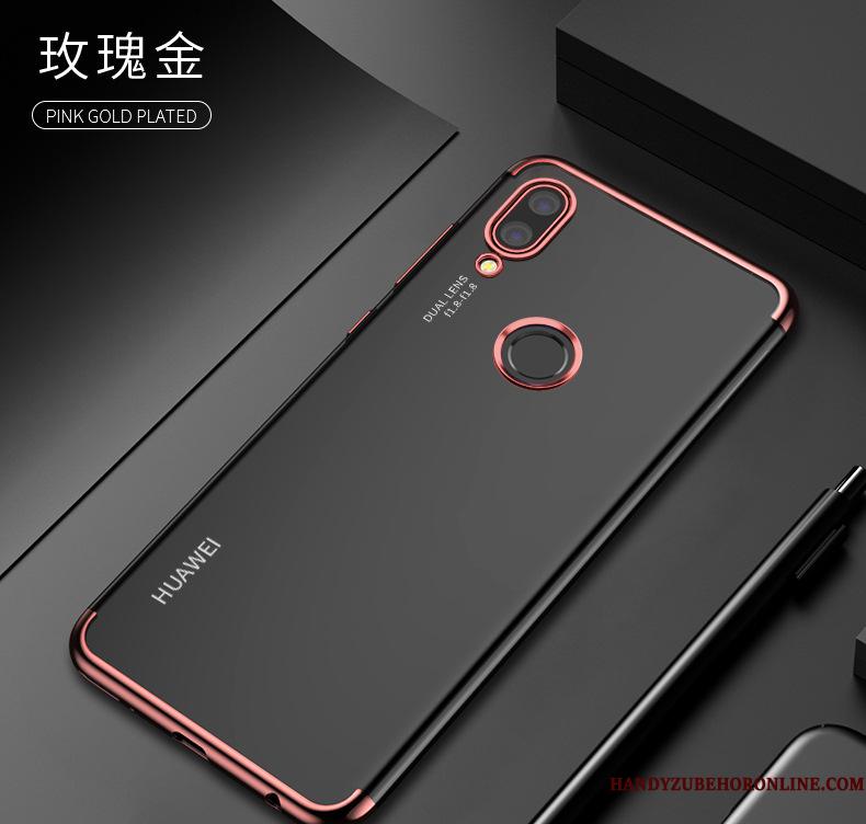 Huawei P20 Lite Beskyttelse Anti-fald Rød Gennemsigtig Etui Blød Telefon