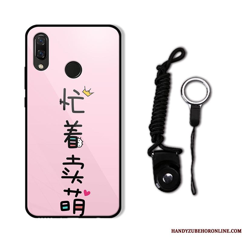 Huawei P20 Lite Silikone Beskyttelse Trend Hvid Telefon Etui Hængende Ornamenter Blød