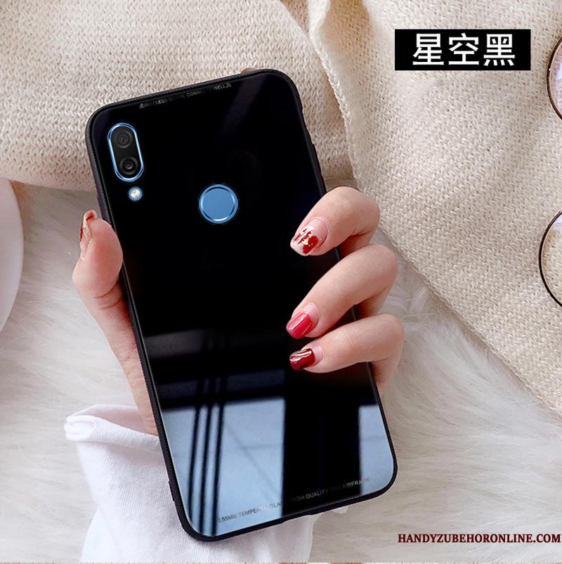 Huawei P20 Lite Skærmbeskyttelse Telefon Etui Cover Hvid Hærdet Glas Rød