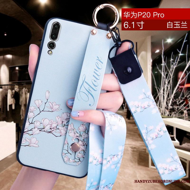 Huawei P20 Pro Beskyttelse Telefon Etui Anti-fald Cover Nubuck Hængende Ornamenter Alt Inklusive