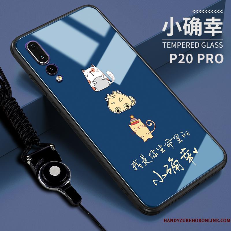 Huawei P20 Pro Etui Anti-fald Cartoon Af Personlighed Glas Silikone Cover Ny