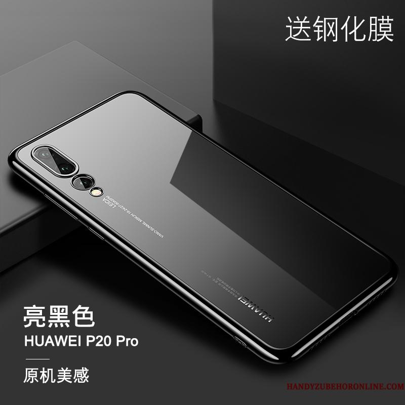 Huawei P20 Pro Telefon Etui Beskyttelse Cover Gennemsigtig Silikone Guld Anti-fald