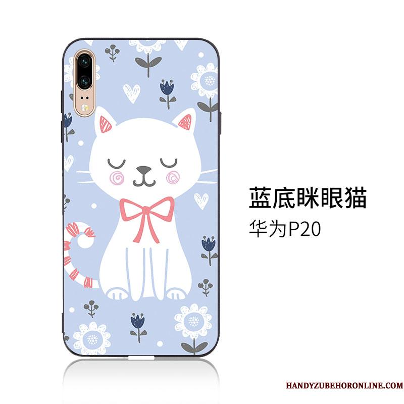Huawei P20 Trend Cover Relief Beskyttelse Hængende Ornamenter Cartoon Etui