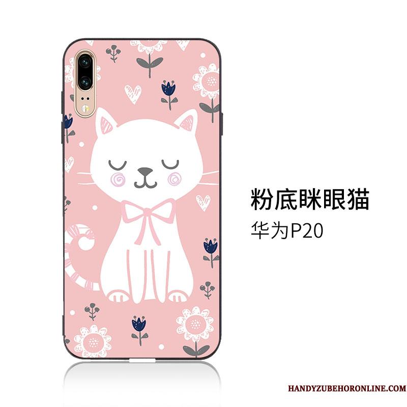 Huawei P20 Trend Cover Relief Beskyttelse Hængende Ornamenter Cartoon Etui