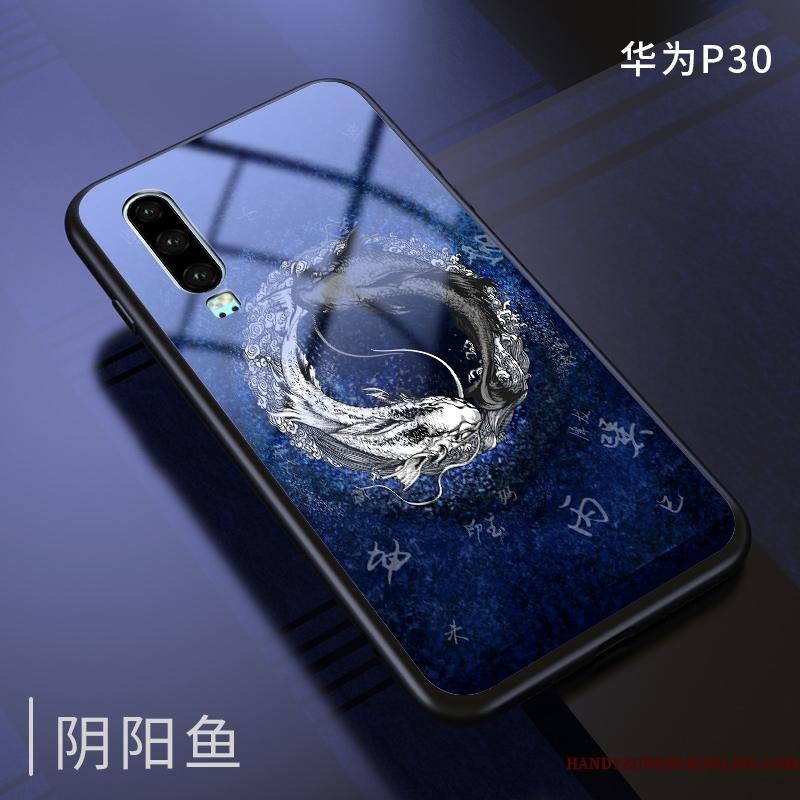 Huawei P30 Alt Inklusive Telefon Etui Kreativ Trendy Silikone Kinesisk Stil Anti-fald