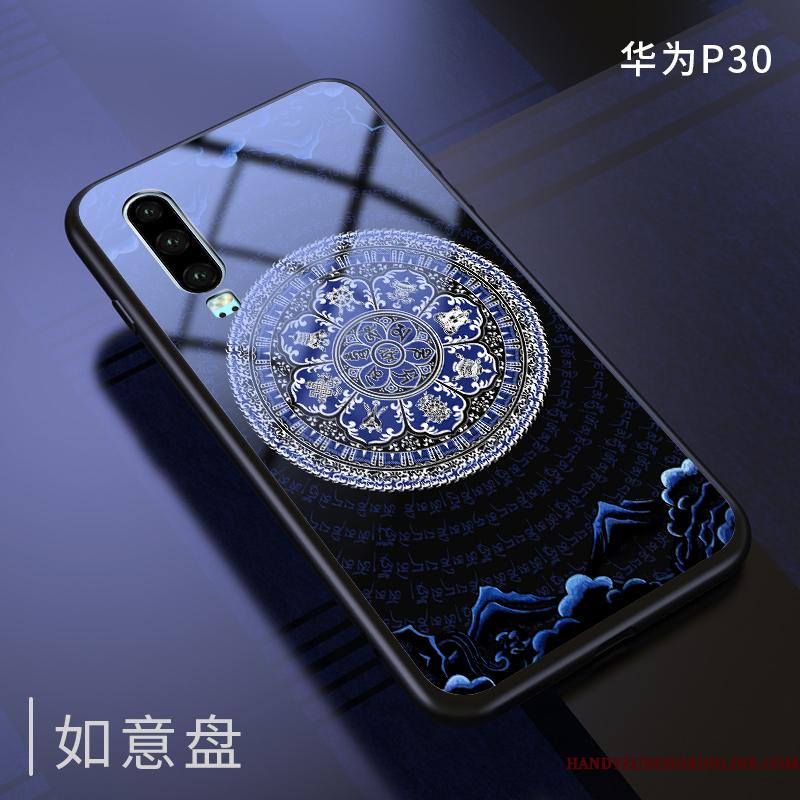 Huawei P30 Alt Inklusive Telefon Etui Kreativ Trendy Silikone Kinesisk Stil Anti-fald