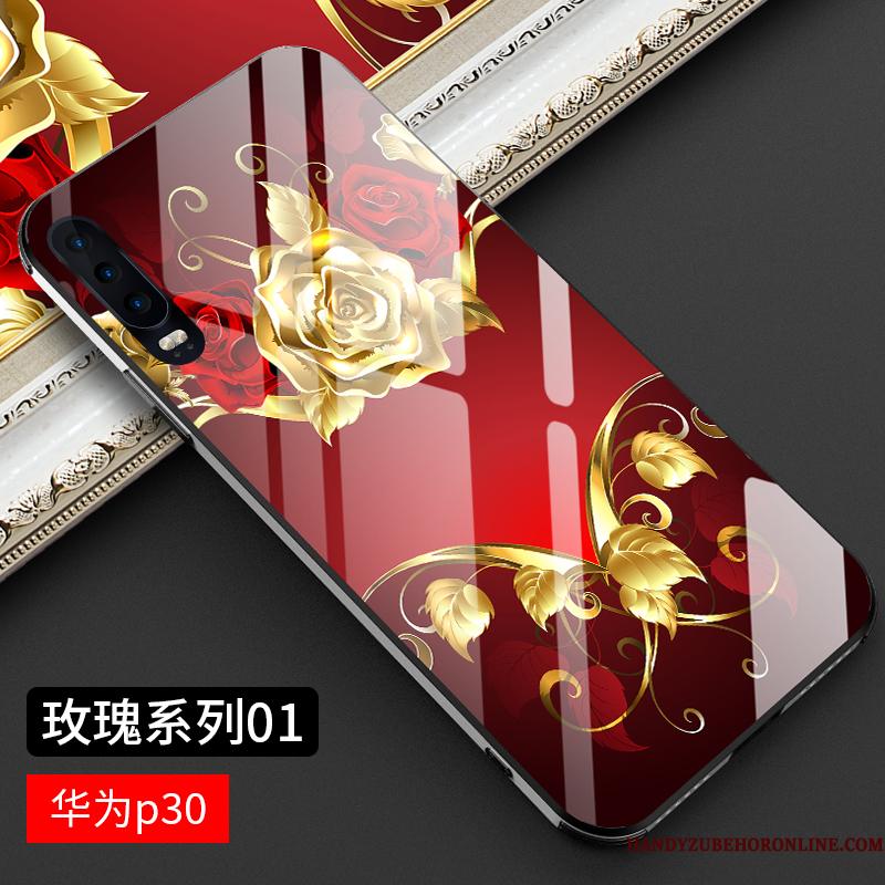 Huawei P30 Etui Alt Inklusive Kreativ Guld Luksus Anti-fald Cover Tynd
