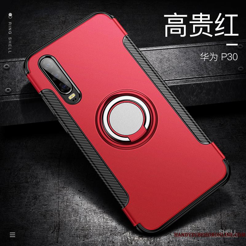 Huawei P30 Etui Business Kreativ Magnetisk Support Cover Ring Alt Inklusive
