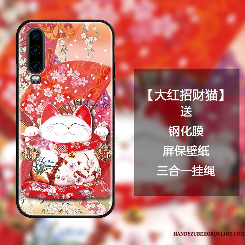 Huawei P30 Kat Af Personlighed Kreativ Telefon Etui Hængende Ornamenter Kinesisk Stil Trendy