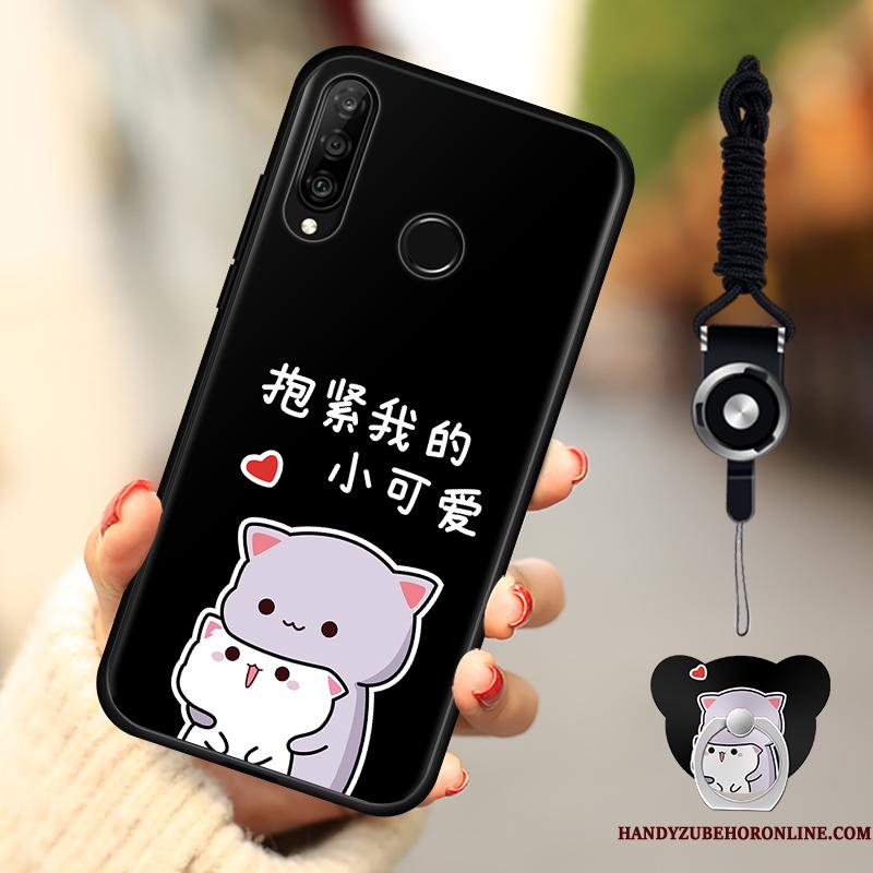Huawei P30 Lite Beskyttelse Blød Sort Cover Telefon Etui Net Red Anti-fald