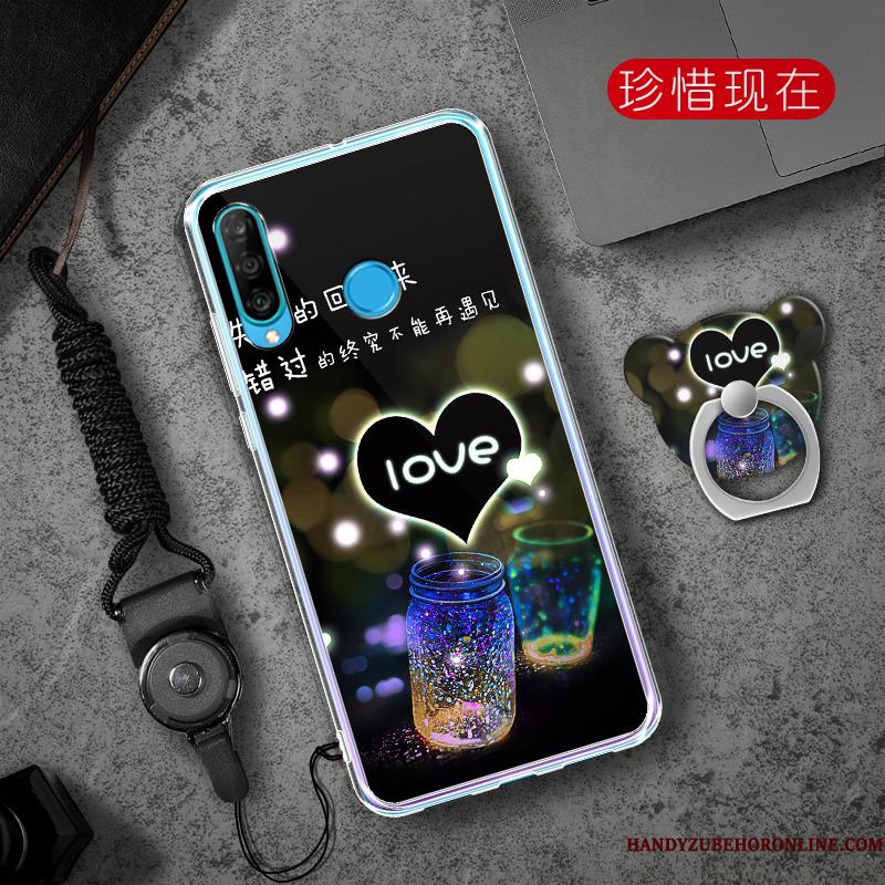 Huawei P30 Lite Beskyttelse Hængende Ornamenter Rød Anti-fald Blød Cover Telefon Etui