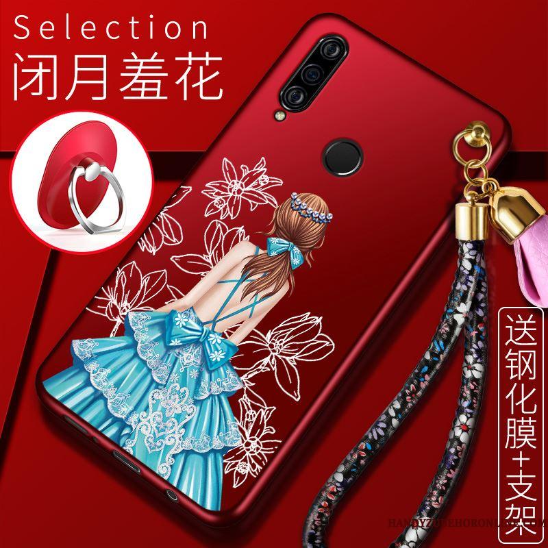 Huawei P30 Lite Cover Rød Mobiltelefon Telefon Etui Beskyttelse Silikone-etui