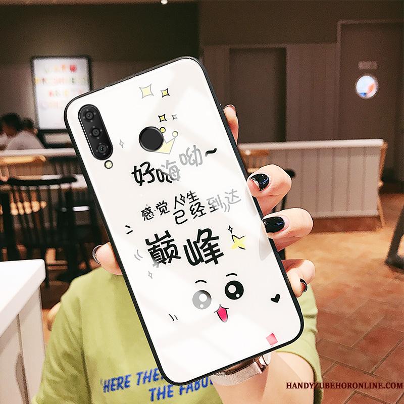 Huawei P30 Lite Cover Telefon Etui Hvid Glas Anti-fald Spejl Cartoon