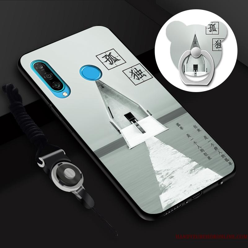 Huawei P30 Lite Etui Af Personlighed Telefon Hærdning Skærmbeskyttelse Blød Hvid