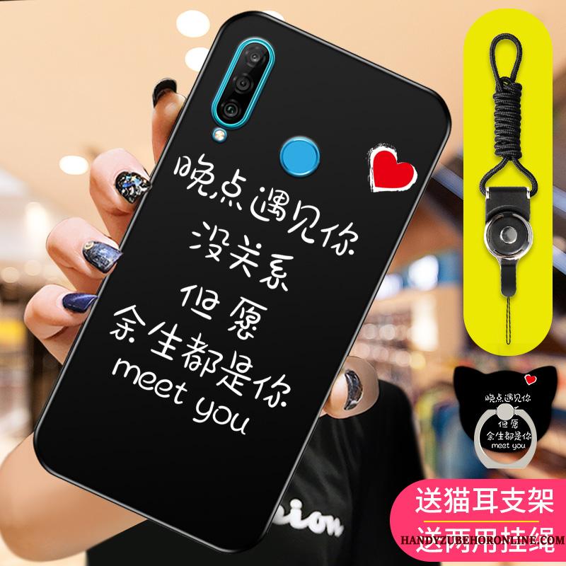 Huawei P30 Lite Telefon Etui Net Red Smuk Af Personlighed Nubuck Blød Trend