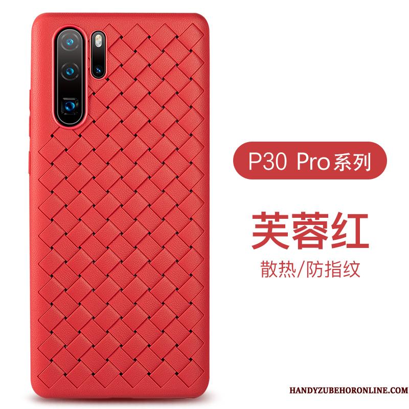 Huawei P30 Pro Etui Business Lilla Anti-fald Åndbar Strikkede Mønster Alt Inklusive